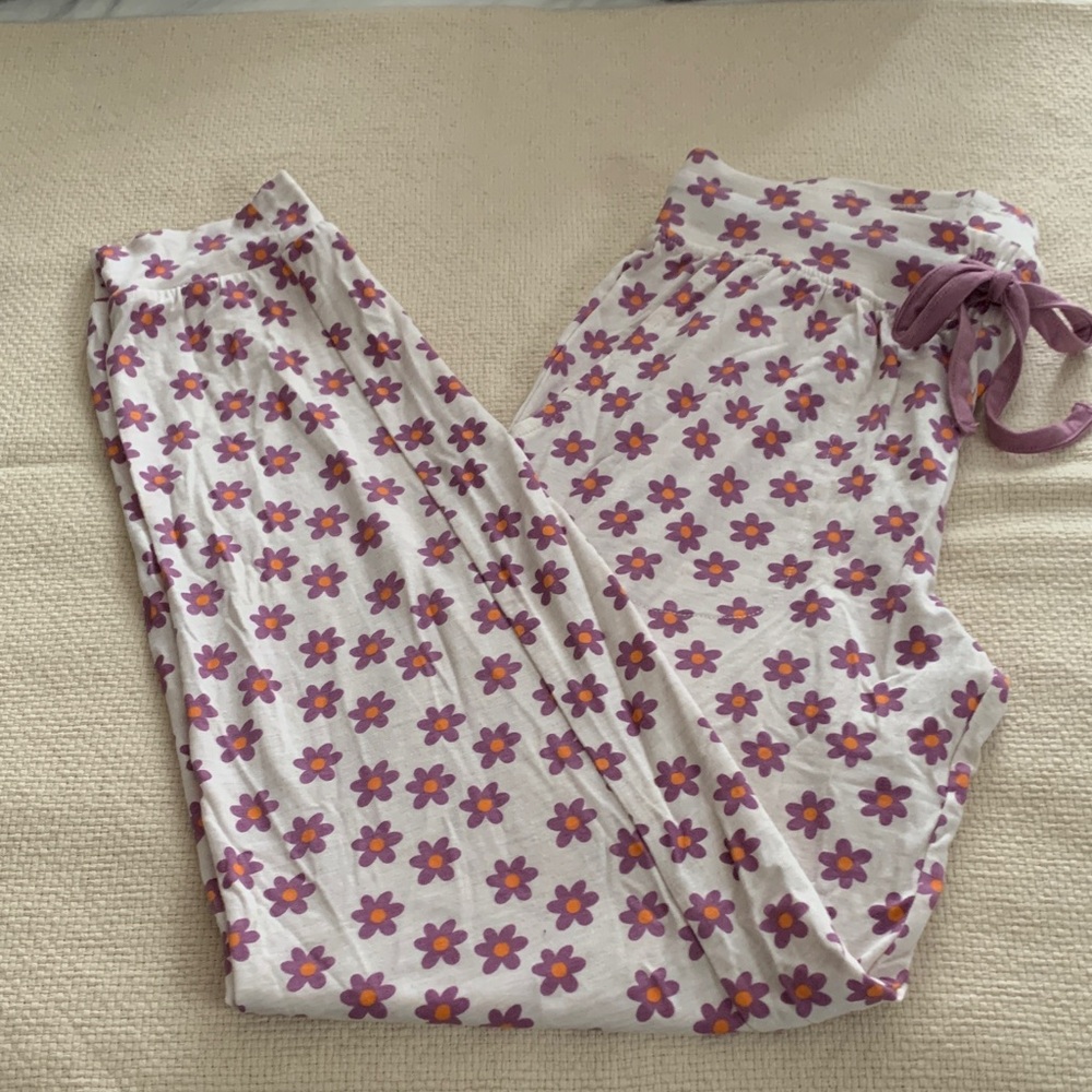 Simons Floral Pajama Pants in Purple and Orange